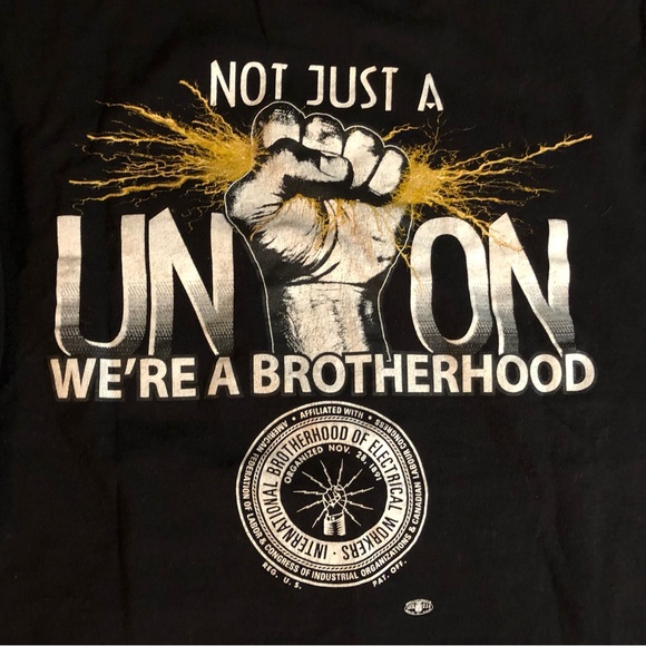 Teamsters Union IBEW International Brotherhood Electrical Workers blk t-shirt - Picture 2 of 8